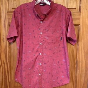 Columbia Men's Red Casual Button Down Shirt